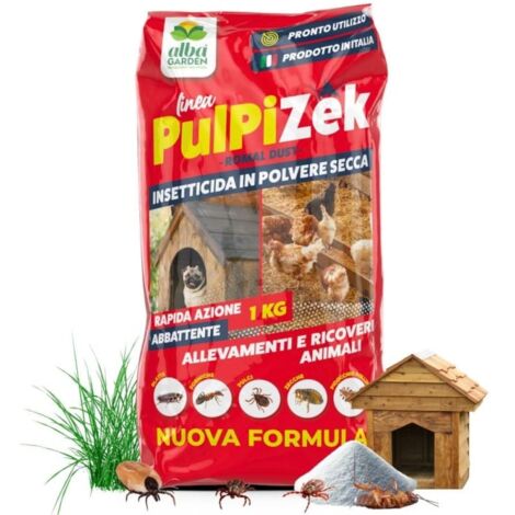 Pulpizek Protezione Contro Insetti in polvere per Allevamenti Ricoveri Animali Stalle Contro Pulci Zecche Blatte Pidocchio Pollino x 1 kg
