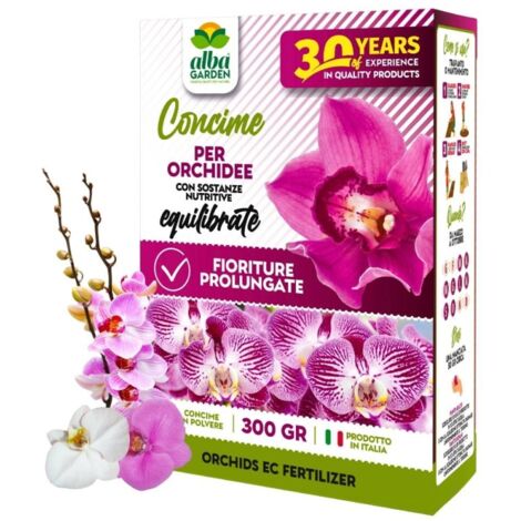 Concime Naturale Biologico, per Orchidee Nutrimento Granulare per Piante Ornamentali in Piena Terra per Interno Esterno x 300 g