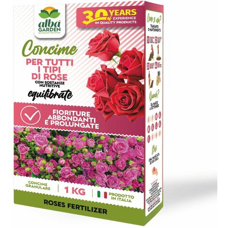 Concime per Rose Granulare Fertilizzante Solubile Nutriente per Abbondanti Fioriture x 1 kg (1/5)