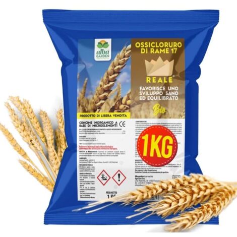 Ossicloruro di Rame 17% Concime Inorganico Biologico Vite Orto Olivo x 1 Kg (1/5)