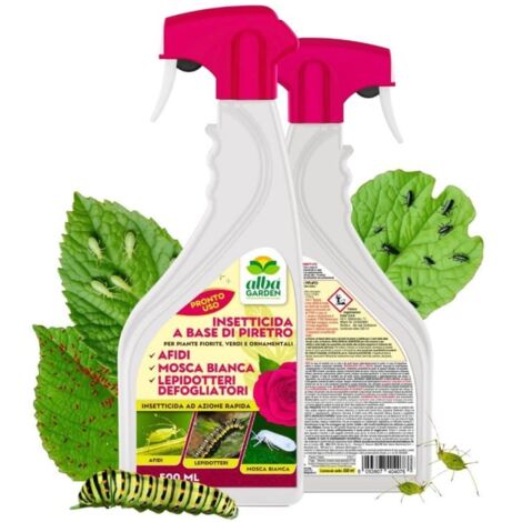 Protezione Naturale Biologica a base di Piretro, contro Insetti Afidi Mosche Bianche Lepidotteri per Piante Fiorite, Verdi e Ornamentali Spray Pronto Uso x 500 ml