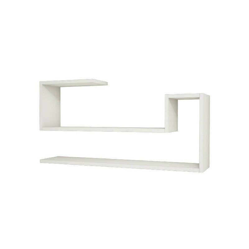 Étagère Airy - Meuble, gain de place - Bibliothèque - Murale, Étagères -  Salon, Séjour, Chambre, Entrée, Bureau - Blanc en Panneau de Particules  Mélaminé, PVC, 100 x 22 x 50 cm