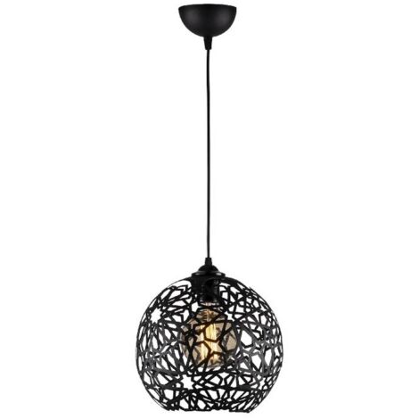 Suspension Siena, Métal, Noir, 25x25x119 cm