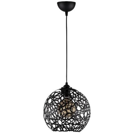 Suspension Siena, Métal, Noir, 25x25x119 cm