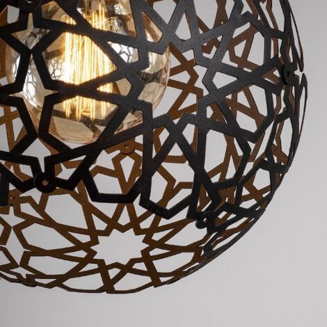 Suspension Siena, Métal, Noir, 25x25x119 cm