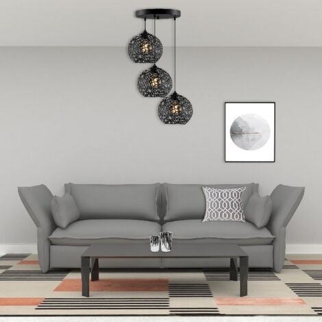Suspension Siena, Métal, Noir, 65x65x117 cm