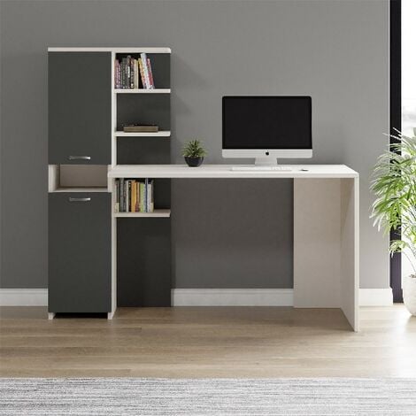 Bureau Lotus - Meuble, gain de place - Table, support pour PC, Gaming  Station - Portes, étagères, bibliothèque intégrée 
