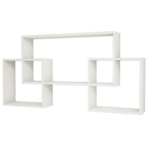 Étagère Airy - Meuble, gain de place - Bibliothèque - Murale, Étagères -  Salon, Séjour, Chambre, Entrée, Bureau - Blanc en Panneau de Particules  Mélaminé, PVC, 100 x 22 x 50 cm