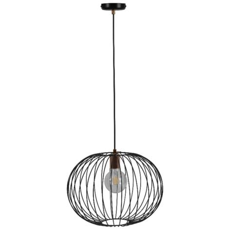 Suspension Bolzano, Métal, Noir, 40x40x90 cm