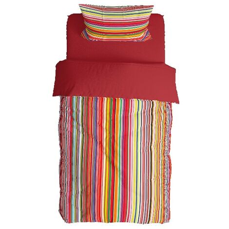 Housse de Couette Double Feuilles Arc-En-Ciel - pour le lit - Sac