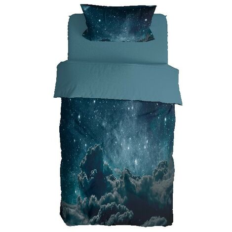 Taie d'oreiller en coton lavé bleu ciel 65x65 cm