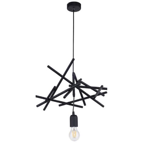 Suspension Glenn, Métal, Noir, 48x36x81 cm