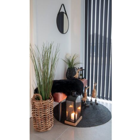 Tapis de Salon Asymétrique Lambskin, Peau d'Agneau Authentique, Noir, 85x50x5 cm