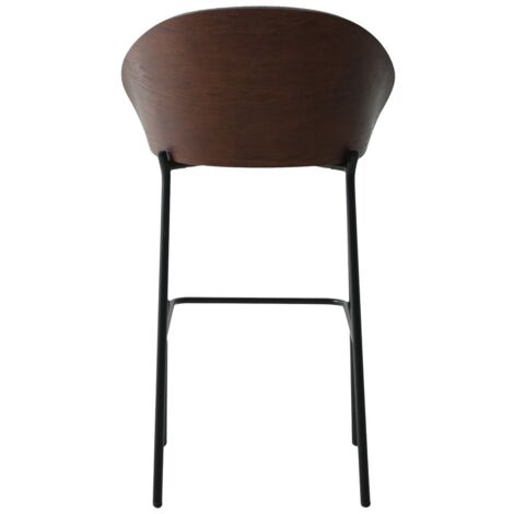 Lot de 2 Tabourets Hauts Canelas, MDF, Polyester, Métal, Gris, 50x54x97 cm