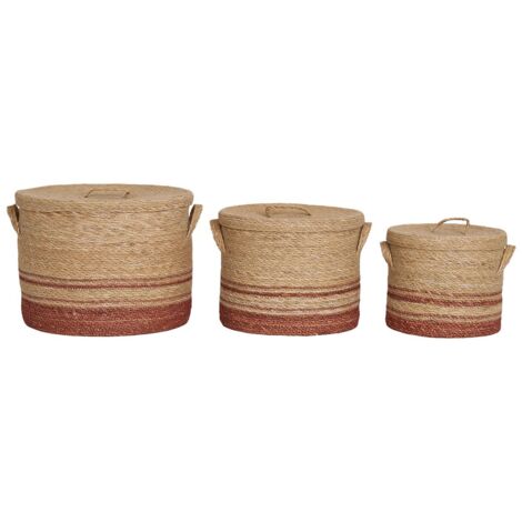 Panier De Rangement Pour Réservoir De Toilette - En Osier D'herbe De Mer, 3 Compartiments - 37x12x8 Cm (petit Modèle, Ne Convient Pas Aux Rouleaux WC)