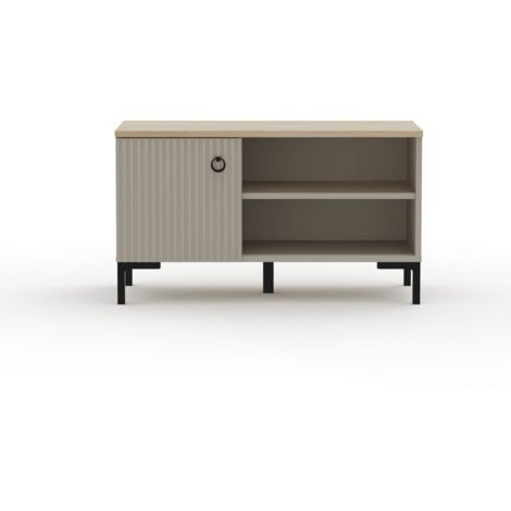 Banc avec Rangement Lucrezia, MDF, Beige, Noir, 85x41x49 cm