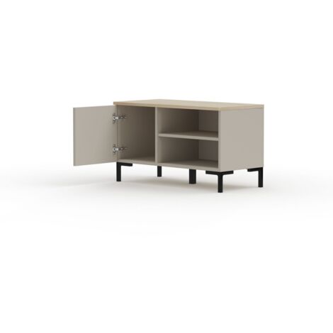 Banc avec Rangement Lucrezia, MDF, Beige, Noir, 85x41x49 cm