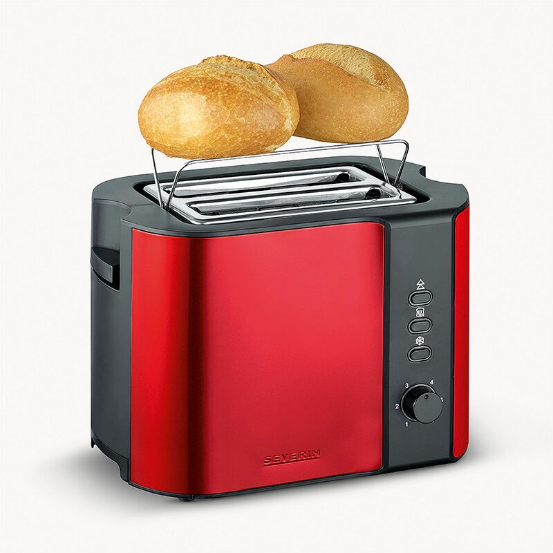 SEVERIN Grille-pain automatique 1 000 W, Toaster compact 1 fente jusqu'à 2  tranches, Grille-pain électrique avec réglage du degré de brunissage 