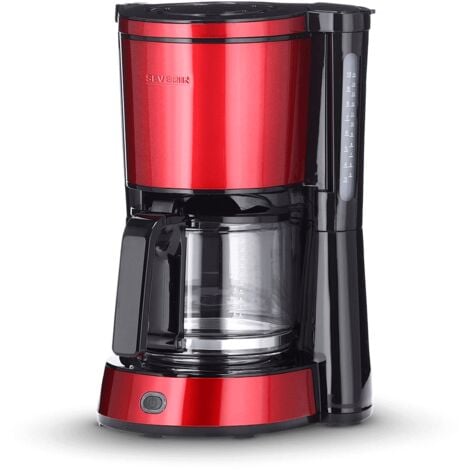 Cafetiere filtre rouge inox / noir 15t, Cafetière