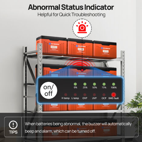 Batteria Al Litio LiFePO4 ECO-WORTHY 12V 8Ah - 15000 Cicli, BMS Integrato, Per Campeggio E Solar - Foto 13