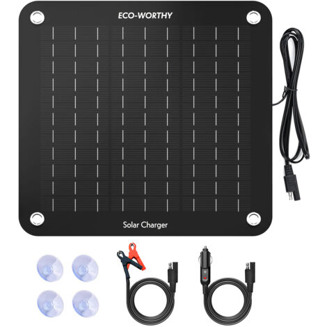 ECO-WORTHY 10W para el barco del coche RV automotriz Cargador solar portátil del goteo del panel solar