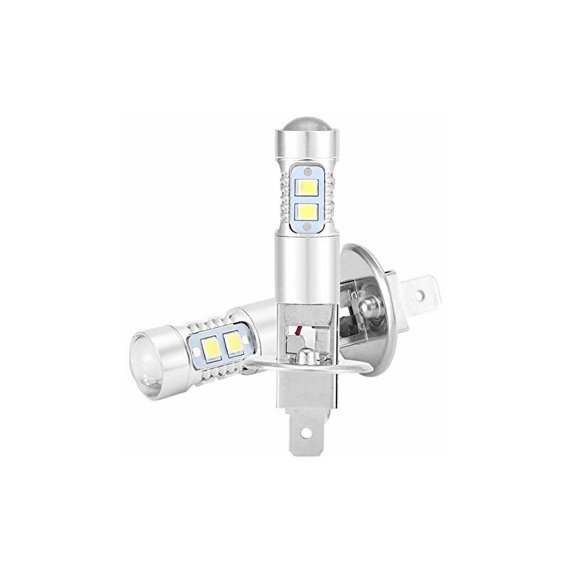 Ampoule LED H1 H3 Super brillante 12 3535SMD, phares antibrouillard de  voiture 12V 24V 6000K, lampe de course blanche pour jour de conduite Auto,  2 pièces