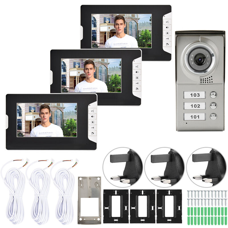 Smartwares Système d'interphone vidéo 4 appartements 20 5x8 6x2 1