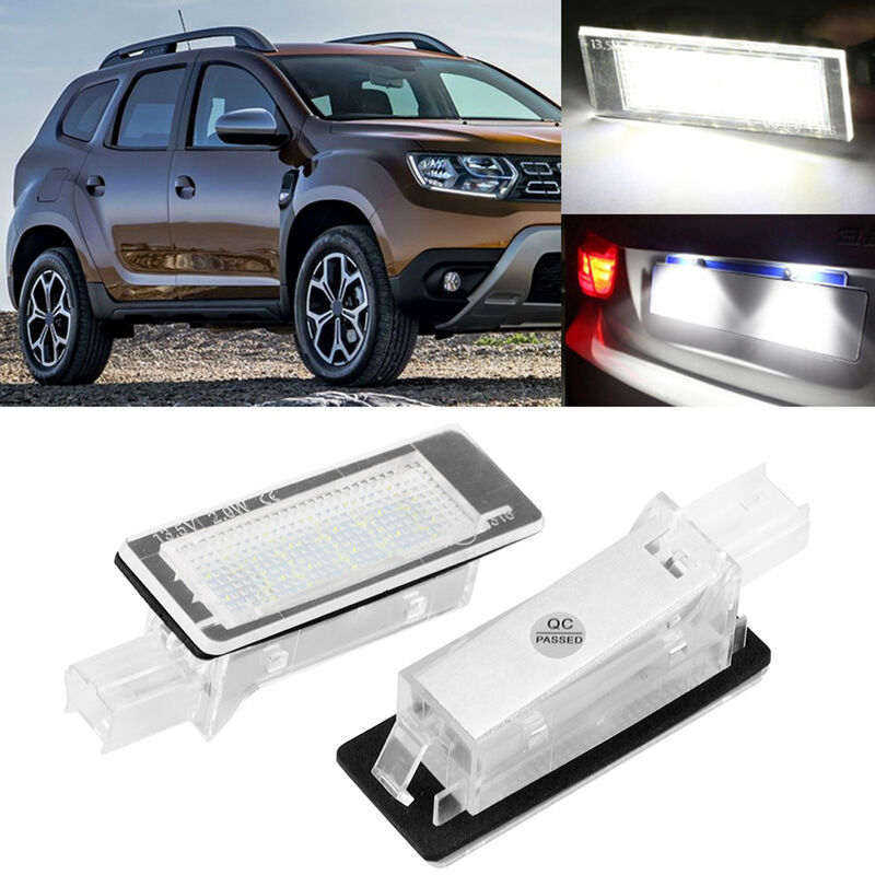 2Pcs Erreur Livraison Voiture LED numéro de Plaque d'immatriculation Lampe  de Remplacement de la lumière pour Dacia Duster 20102015
