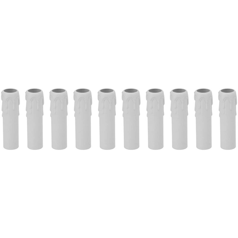 Manchons Anti-Goutte Pour Bougies - Lot De 10 - Blanc 44x60mm - Pour Lustres Et Appliques Murale