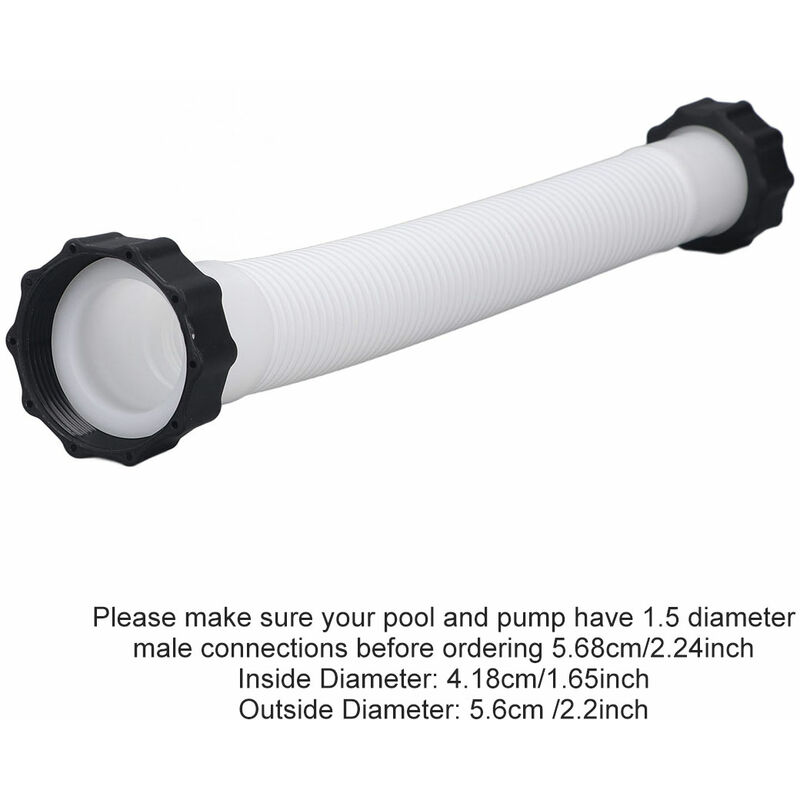 Tuyau De Rechange Pour Piscine Hors-sol 32mm - Lot De 2 Tuyaux De 1m + 4 Pinces Acier, Compatible Pompes Filtration