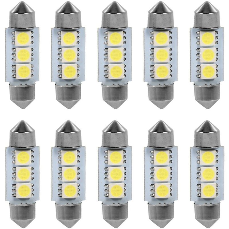 Acheter 10pcs C5W C10W LED COB Lampes Ampoules LED Festoon 31mm