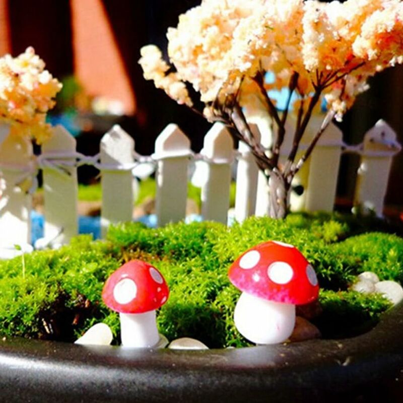 50 Pièces Mini Résine Champignons Miniature Rouge Champignon Fée Jardin  Champignon Décoration De La Maison Décor Miniature Jardin Accessoires