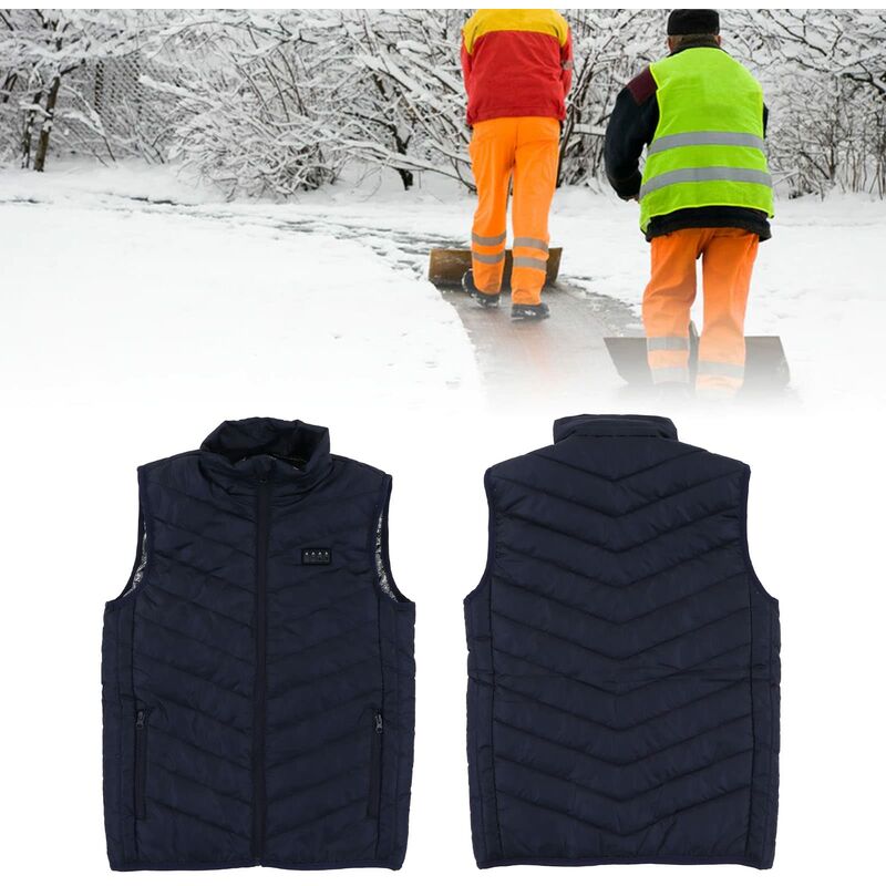 Gilet Chauffant électrique 4 Commutateurs 17 Zones Interface USB Gilet  Chauffant Lavable Intelligent (5XL)