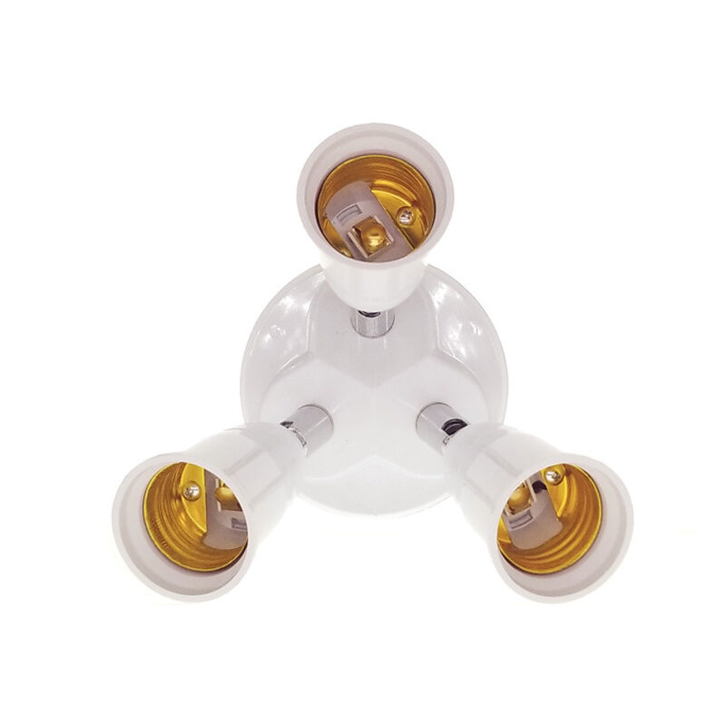 Rubberskin Douille E27 Triple pour Ampoule LED a Visser, 360° Réglable,  Adaptateur 3 E27 pour Support Ampoule Plafond, Rallonge Douille E27  Orientable Eclairage pour Studio/Garage