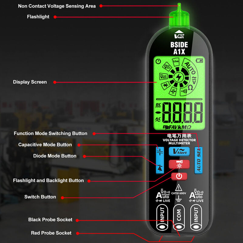 SJLERST Multimètre Numérique Portable Numérique Testeur Electrique Digital  Voltmètre Automatique Tension Courant Capacité Résistance outil de