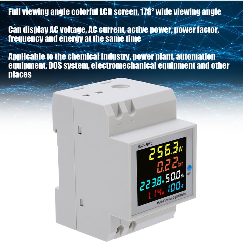 Compteur d'énergie numérique AC40-300 V 100 A - Compteur de courant  alternatif calibré KWh - Ampèremètre 