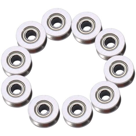 SJLERST Roulement à Billes de Rail Poulie de Guide de V-Cannelure en Acier Miniature V624ZZ Double Bouclier 4x13x6mm pour Système de Mouvement Linéaire de Rail (1/5)