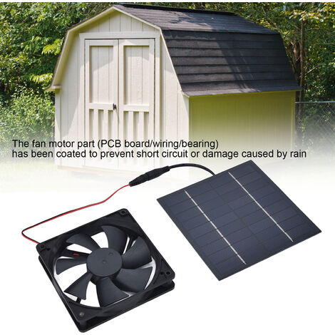 Ventilateur Solaire Étanche 15W Avec Panneau - Double Ventilateur 2688 Tr/min Pour Chenils, Poulaillers Et Serres