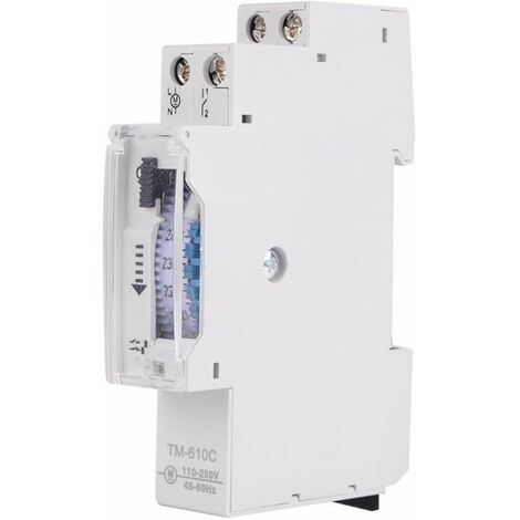 SJLERST Interrupteur Horaire de Rail Interrupteur de Commande de Synchronisation de Rail DIN Intelligent Relais de Minuterie TM610C 220V pour Réverbère (1/5)