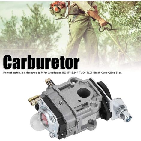 Kit Carburateur Deror 10mm Pour Débroussailleuse Weedeater 1E34F 1E36F TU26 TL26 26cc 33cc