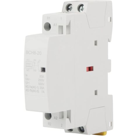2P 1NO 1NC AC Contacteur 20A 220V Contacteur Domestique Montage sur Rail DIN Contacteur de Sécurité 50 / 60Hz (1/5)