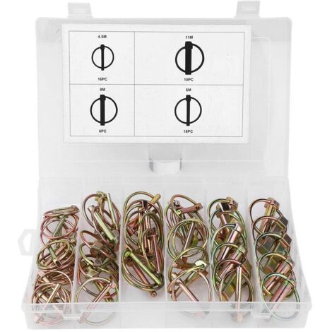 50 pcs Lynch Pin Heavy Duty Steel Hitch Clips Tracteur Lynch Pin Fastener Assortment Kit for Farm Tractors Trailer (1/5)