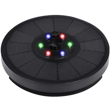 Fontaine Solaire 3W Fontaines de Bain d'oiseaux Pompe Panneau de Verre amélioré Fontaines d'eau à énergie Solaire avec Lumières LED de Couleur pour Jardin Petit étang Piscine (1/5)
