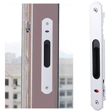 SJLERST Serrure de Porte Coulissante - Raccords de Matériel de Verrouillage Simple de Fenêtre de Porte Coulissante en Verre Moderne pour La Sécurité à La Maison