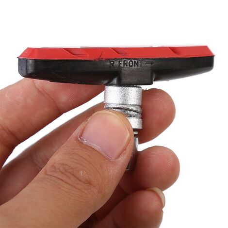 1 paire de patins de support de frein en V pour vélo de montagne, chaussures, blocs en caoutchouc (rouge) (1/5)
