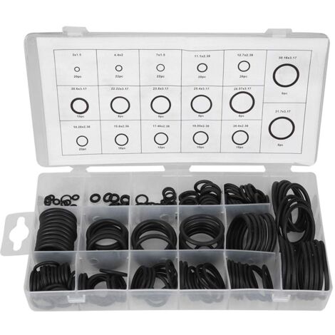 SJLERST 222 Pcs En Caoutchouc O Ring Set D'étanchéité Assort Set Kit O-Ring Rondelle Assortiment Kit pour Automobile Ingénierie Machines Hydraulique Plomberie Rondelle Joint (1/4)
