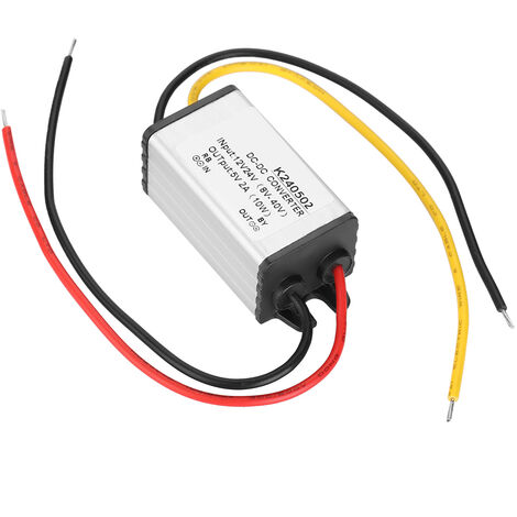 SJLERST  DC-DC 12 V / 24 V à 5 V 2A Module d'alimentation abaisseur de convertisseur abaisseur pour écran LED de Voiture/caméra de Surveillance/Ventilateur/Pompe à Eau/Moteur, GYVRM-K240502