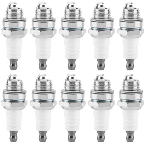 Jeffergarden 10Pcs Bougie Allumage Spark Plugs Brush Cutter Trimmer Chaîne Accessoires de Remplacement (1/5)