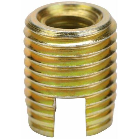 SJLERST 20Pcs 302 inserts auto-taraudeurs, inserts taraudés en acier au carbone, insert en bois écrou meubles inserts en bois inserts filetés(M3 intérieur  0.5 extérieur M5  0.5: 6mm / 0.2in)