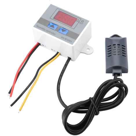 2x contrôleur d'humidité numérique hygromètre commutateur de contrôle d' humidité 0-99% rh hygrostat avec humidité s